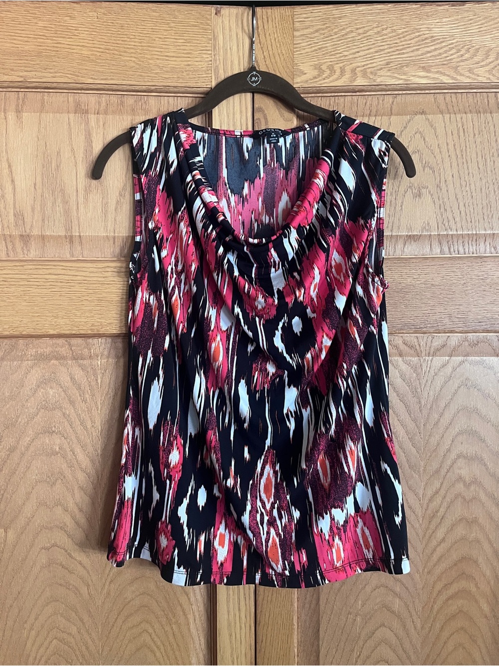 George Black & Pink Abstract Cowl Neck Camisole